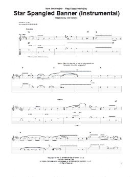 page one of The Star Spangled Banner (Instrumental) (Guitar Tab)