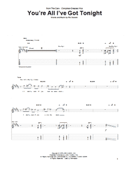 page one of You're All I've Got Tonight (Guitar Tab)