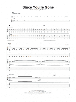 page one of Since You're Gone (Guitar Tab)