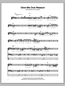 page one of Give Me One Reason (Bass Guitar Tab)