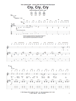 page one of Cry, Cry, Cry (Guitar Tab)