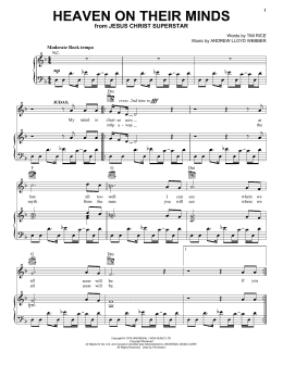 page one of Heaven On Their Minds (Piano, Vocal & Guitar Chords (Right-Hand Melody))