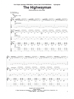 page one of The Highwayman (Guitar Tab)