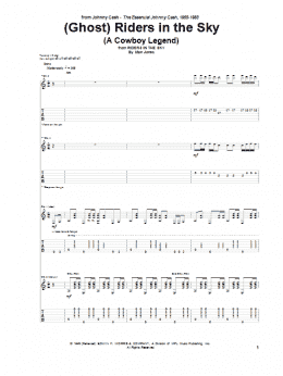 page one of (Ghost) Riders In The Sky (A Cowboy Legend) (Guitar Tab)