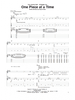 page one of One Piece At A Time (Guitar Tab)
