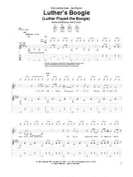 page one of Luther's Boogie (Luther Played The Boogie) (Guitar Tab)
