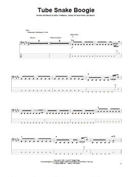 page one of Tube Snake Boogie (Bass Guitar Tab)