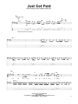 page one of Just Got Paid (Bass Guitar Tab)