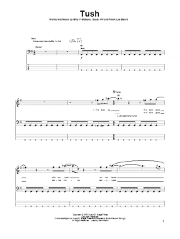 page one of Tush (Bass Guitar Tab)