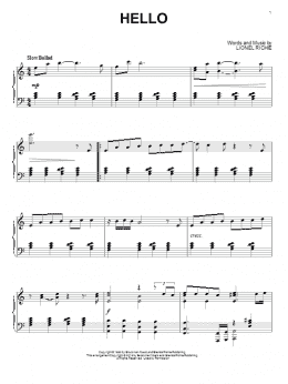 page one of Hello (Piano Solo)