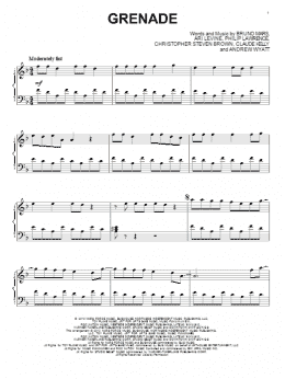 page one of Grenade (Piano Solo)