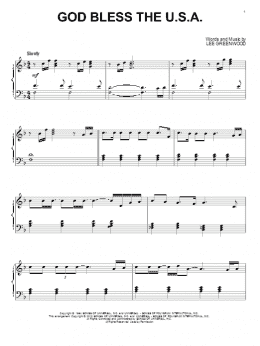 page one of God Bless The U.S.A. (Piano Solo)