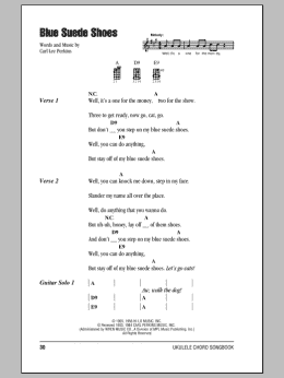 page one of Blue Suede Shoes (Ukulele Chords/Lyrics)