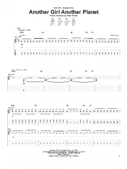 page one of Another Girl Another Planet (Guitar Tab)