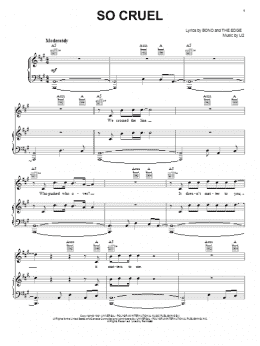 page one of So Cruel (Piano, Vocal & Guitar Chords (Right-Hand Melody))