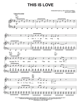 page one of This Is Love (Piano, Vocal & Guitar Chords (Right-Hand Melody))