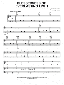 page one of Blessedness Of Everlasting Light (Piano, Vocal & Guitar Chords (Right-Hand Melody))