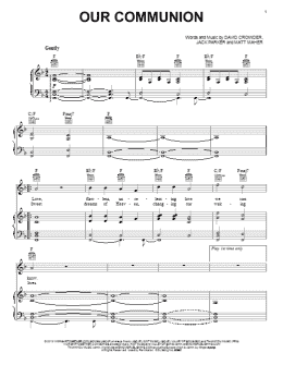 page one of Our Communion (Piano, Vocal & Guitar Chords (Right-Hand Melody))