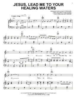 page one of Jesus, Lead Me To Your Healing Waters (Piano, Vocal & Guitar Chords (Right-Hand Melody))