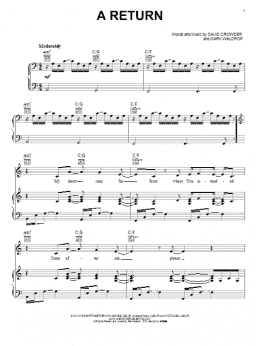 page one of A Return (Piano, Vocal & Guitar Chords (Right-Hand Melody))