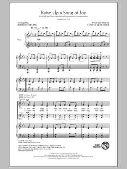page one of Raise Up A Song Of Joy (SATB Choir)