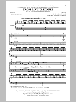 page one of From Living Stones (SATB Choir)