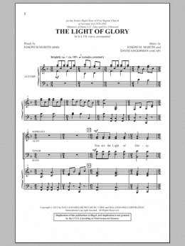 page one of The Light Of Glory (SATB Choir)