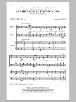 page one of Let His Love Be Found In You (SATB Choir)
