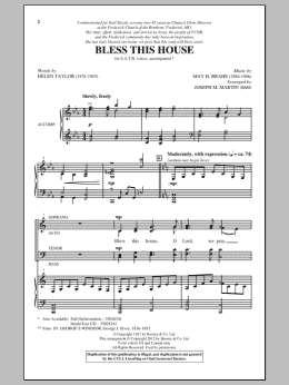 page one of Bless This House (SATB Choir)