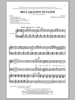 page one of Declaration Of Faith (SATB Choir)