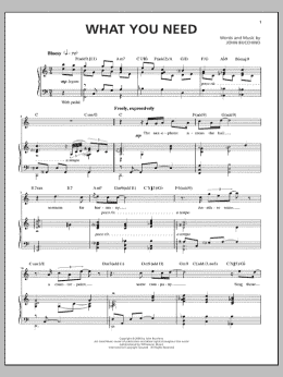 page one of What You Need (Piano & Vocal)