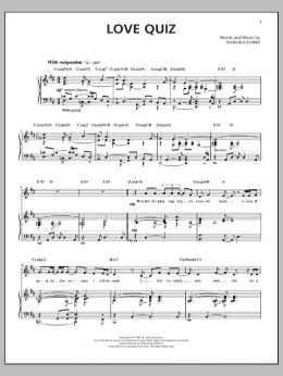 page one of Love Quiz (Piano & Vocal)