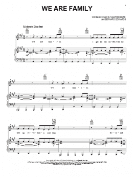 page one of We Are Family (Piano, Vocal & Guitar Chords (Right-Hand Melody))