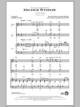 page one of Higher Window (SATB Choir)