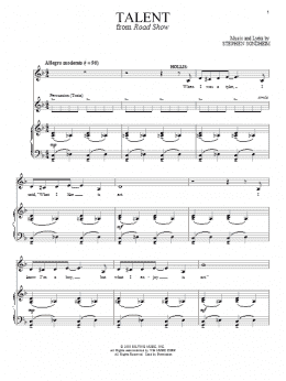 page one of Talent (Piano & Vocal)