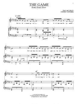 page one of The Game (Piano & Vocal)