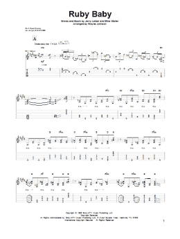 page one of Ruby Baby (Solo Guitar)