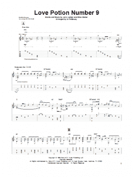 page one of Love Potion Number 9 (Solo Guitar)