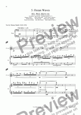 page one of DREAM JOURNEY (Basho) op140/05. Ocean Waves. Voice, cl, pf