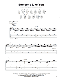 page one of Someone Like You (Easy Guitar Tab)