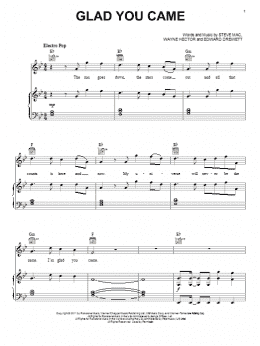 page one of Glad You Came (Piano, Vocal & Guitar Chords (Right-Hand Melody))