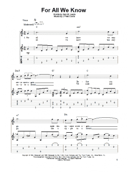 page one of For All We Know (Solo Guitar)