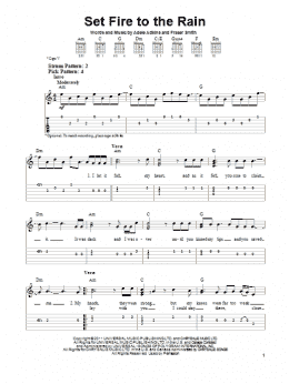 page one of Set Fire To The Rain (Easy Guitar Tab)