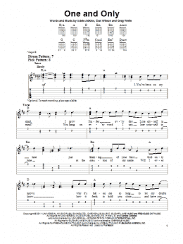 page one of One And Only (Easy Guitar Tab)