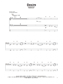 page one of Desire (Bass Guitar Tab)