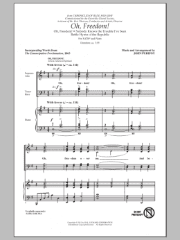 page one of Oh, Freedom! (Medley) (SATB Choir)