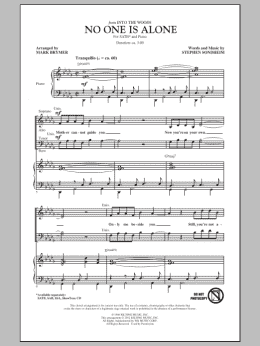 page one of No One Is Alone - Part I (SATB Choir)