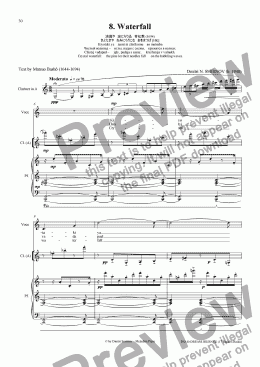 page one of DREAM JOURNEY (Basho) op140/08. Waterfall. Voice, cl, pf