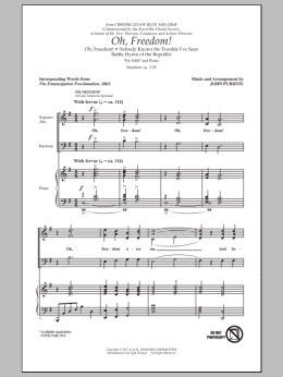 page one of Oh, Freedom! (Medley) (SAB Choir)