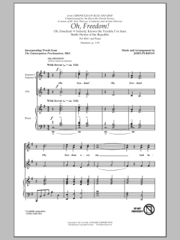page one of Oh, Freedom! (Medley) (SSA Choir)